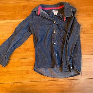 Girls Cat and Jack denim button shirt sz 4t